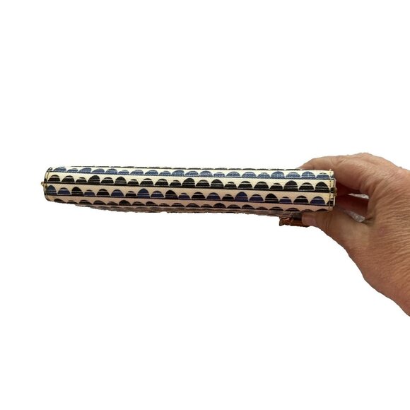 Fossil Emma RFID PVC Zip Around Printed Wallet Multi-Pocket Blue black - Picture 4 of 4